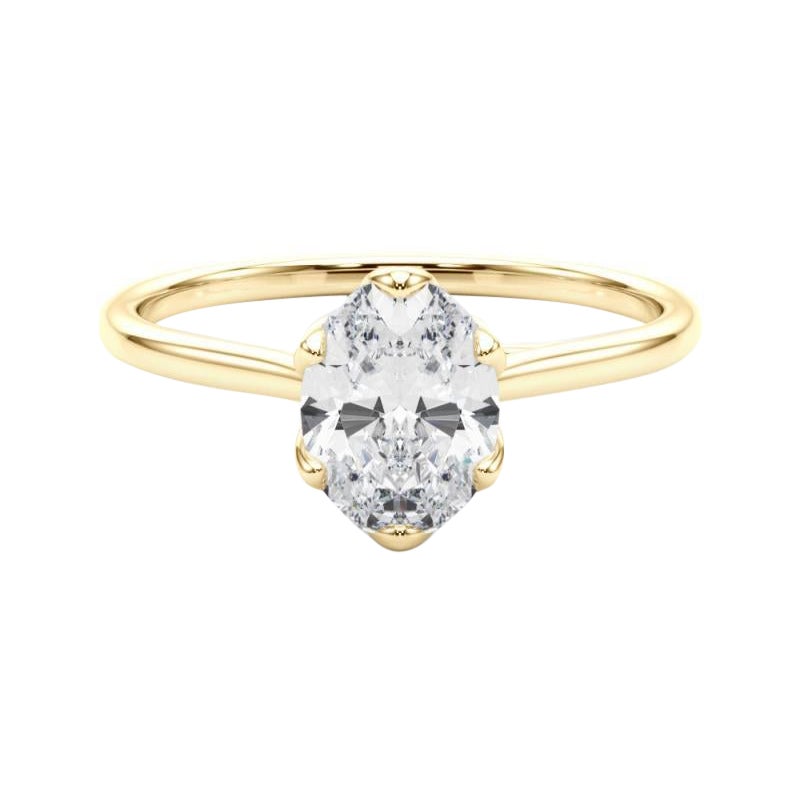 Anello con diamante solitario ovale Tulipano Rosa certificato GIA da 1.31 carati