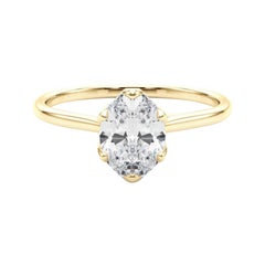GIA Certified 1.31 Carat Oval Solitaire Tulip Rose Diamond Ring