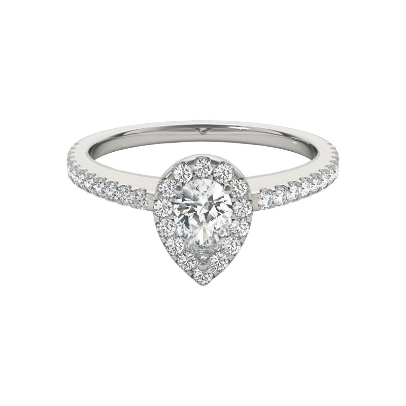 Panier en filigrane certifié GIA de 1.31 carat en forme de halo de poire  Bague en diamant