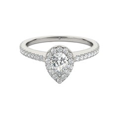 Panier en filigrane certifié GIA de 1.31 carat en forme de halo de poire  Bague en diamant