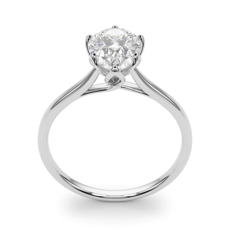 Donna GIA Certified 1,31 Carat Pear Solitaire Cathedral Tulip Diamond Ring in vendita