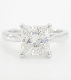 GIA Certified 1.31 Carat Princess Cut D VS2 Diamond Solitaire Engagement Ring