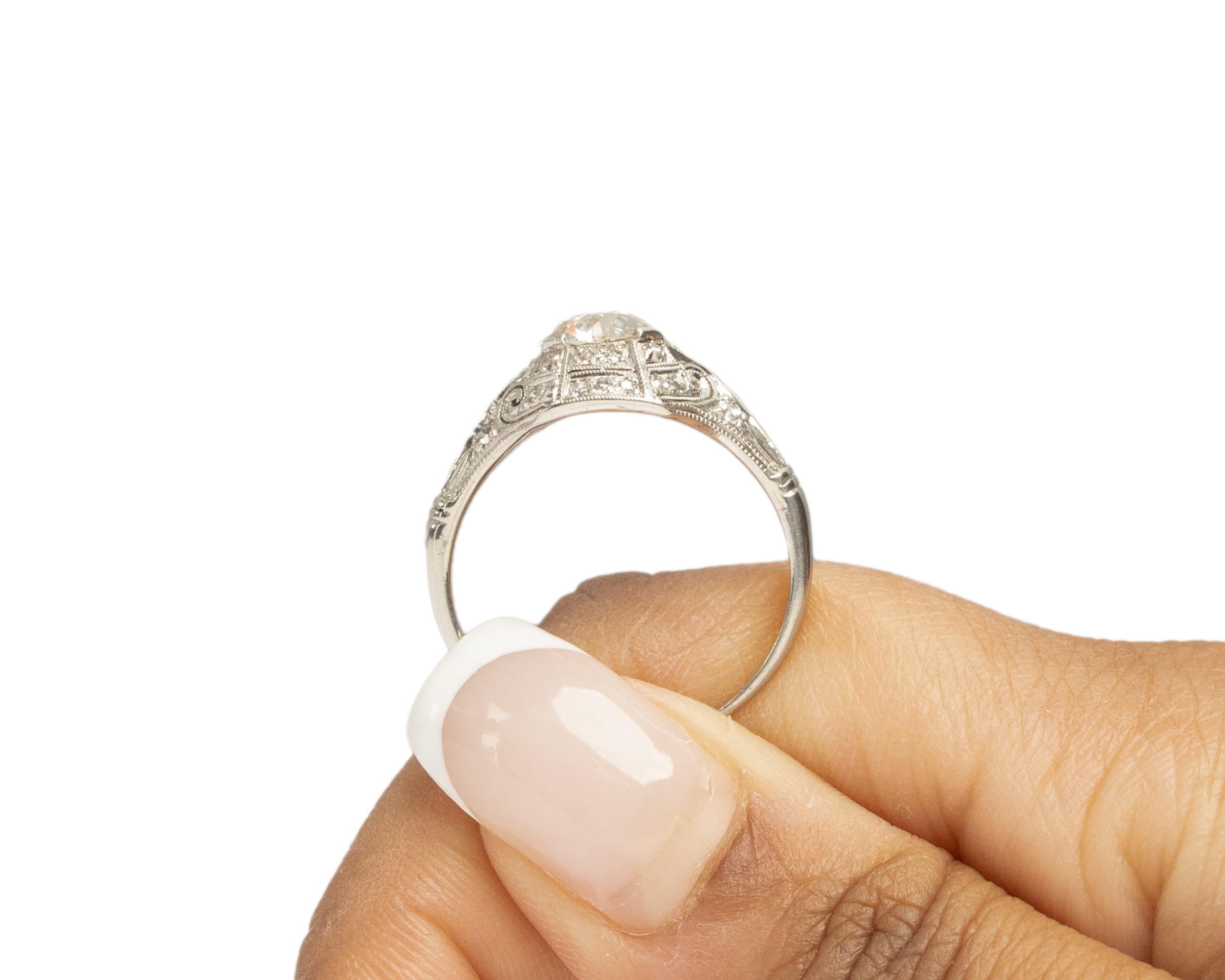 GIA-zertifizierter Platin-Verlobungsring mit 1.31 Karat Diamant im Art déco-Stil Damen im Angebot