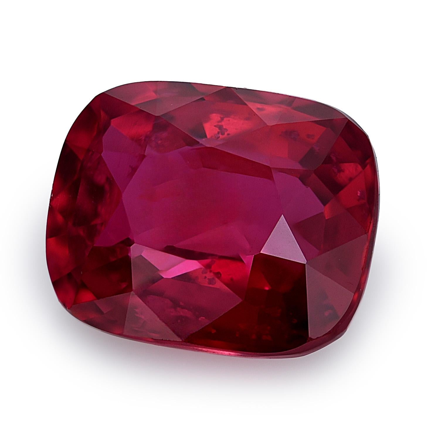 Mixed Cut GIA Certified 1.31 Carats Unheated Mozambique Ruby For Sale