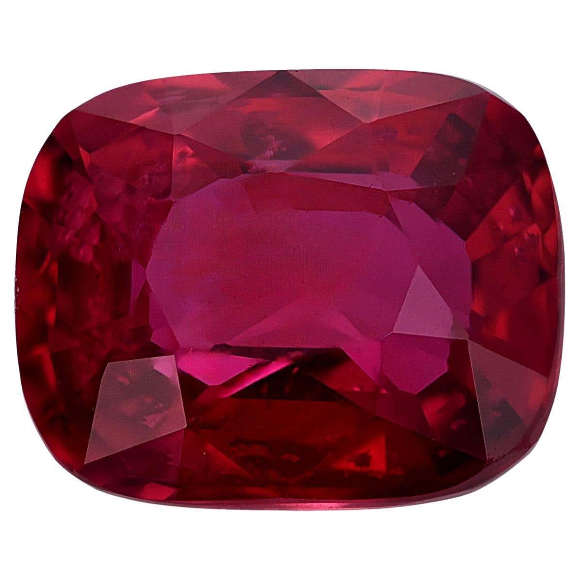 Natural Unheated Red Mozambique Ruby Gemstone 1.31 carats with GIA ...
