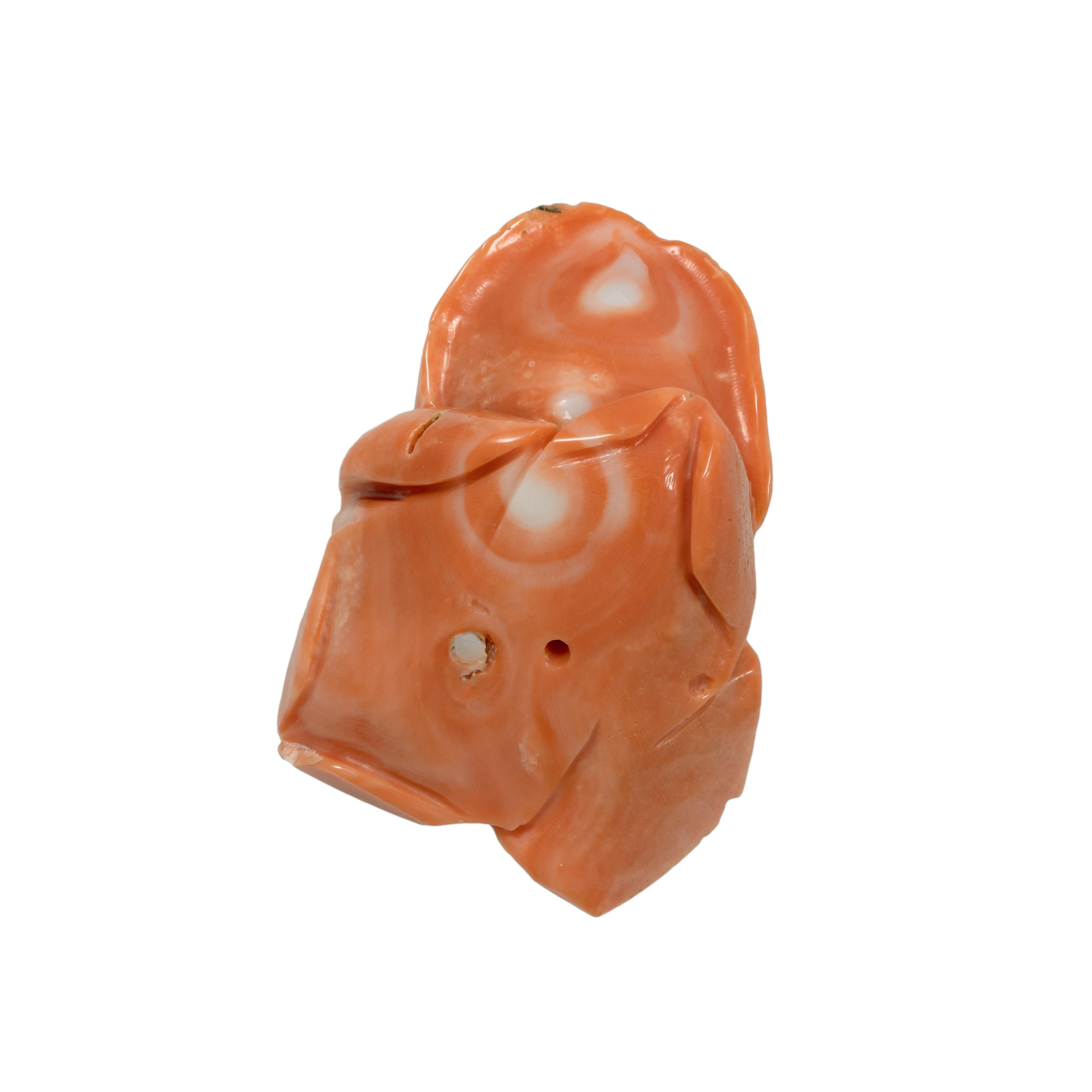 GIA zertifiziert 131,22 Karat Rose geformt Hand geschnitzt natürlichen Korallen Ornament (Rosenschliff) im Angebot