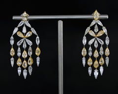 GIA Certified 13.137 carat Yellow White Diamond Earrings