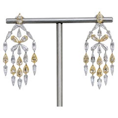 GIA Certified 13.137 carat Yellow White Diamond Earrings