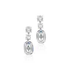 GIA Certified 13.14 Ct. Unheated Blue Sapphire Diamond Earrings