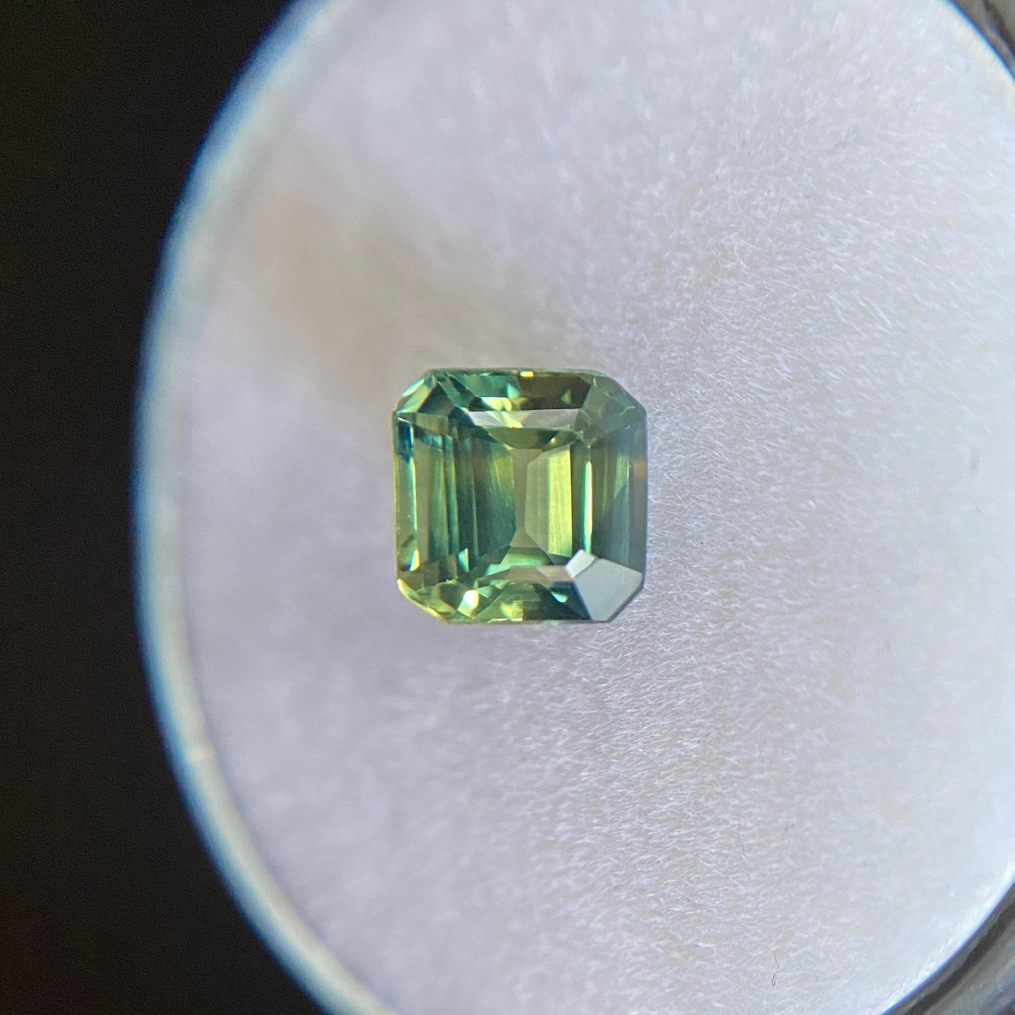 GIA Certified 1.31ct Parti Colour Sapphire Blue Yellow Untreated Emerald Cut Gem In New Condition For Sale In Birmingham, GB