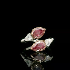 Anello con diamante certificato GIA da 1,32 / 1,34 carati, colore Fancy Pinkish Brown, purezza SI2