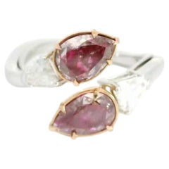 Anello con diamante certificato GIA da 1,32 / 1,34 carati, colore Fancy Pinkish Brown, purezza SI2