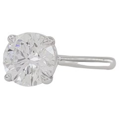GIA Certified 1.32 Brilliant Cut Diamond Platinum Ring FLAWLESS CLARITY