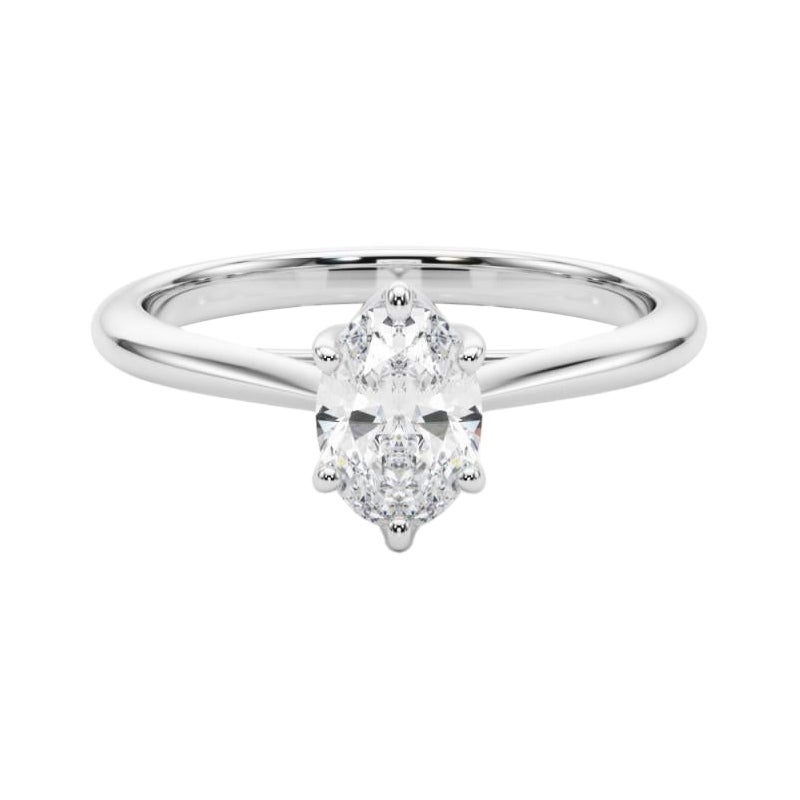 Anello con diamante rosa solitario ovale a più punte certificato GIA da 1.32 carati