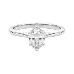 Anello con diamante rosa solitario ovale a più punte certificato GIA da 1.32 carati