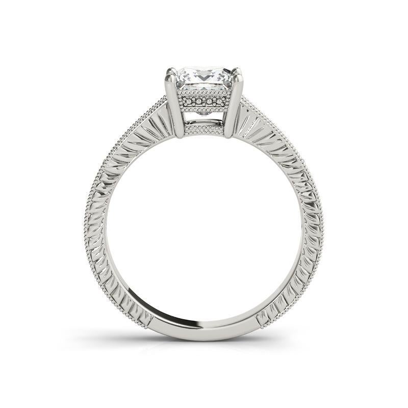 GIA zertifiziert 1.32 Karat Prinzessin Doppel Korb Vintage Diamantring (Carréschliff) im Angebot