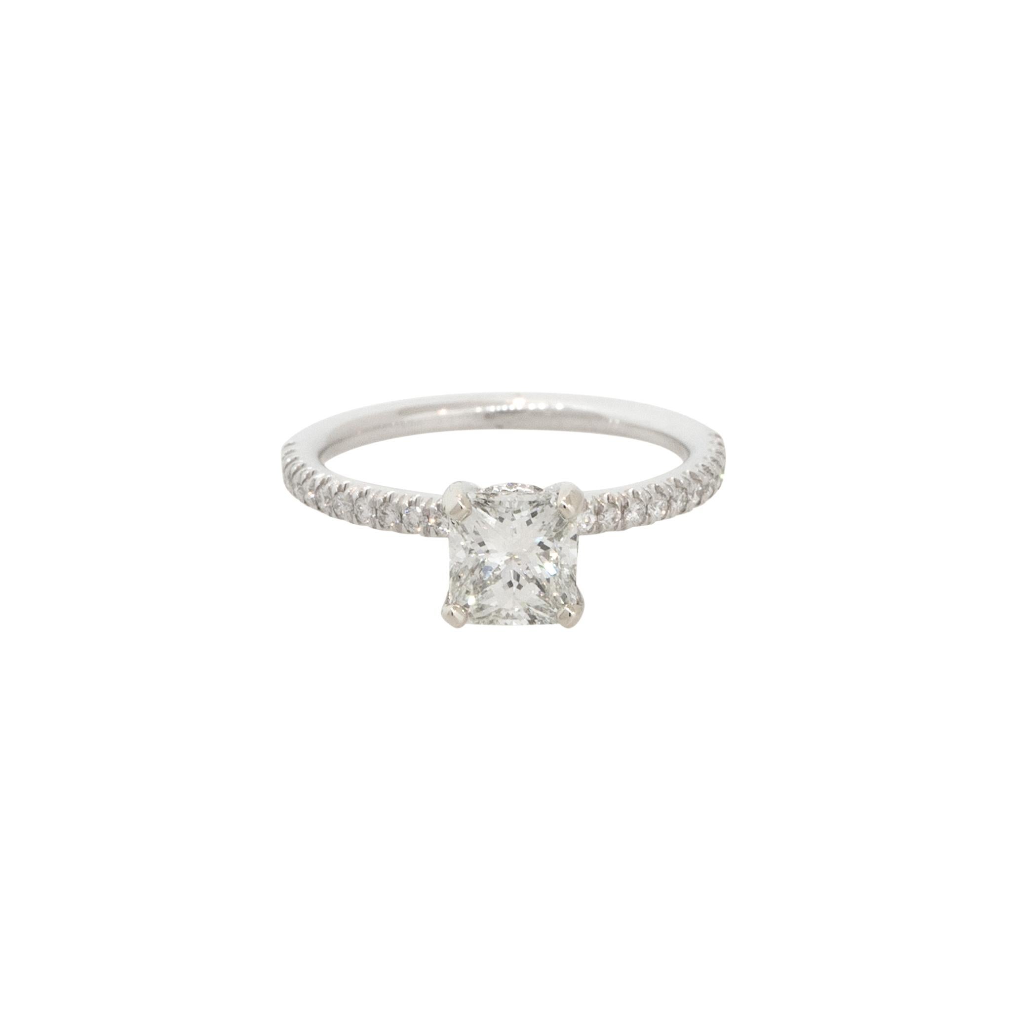 Women's GIA Certified 1.32 Carat Radiant Cut Diamond Engagement Ring 14 Karat In Stock For Sale