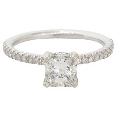 GIA Certified 1.32 Carat Radiant Cut Diamond Engagement Ring 14 Karat In Stock