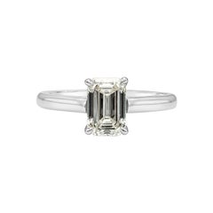 GIA Certified 1.33 Carat Emerald Cut Diamond Solitaire Engagement Ring