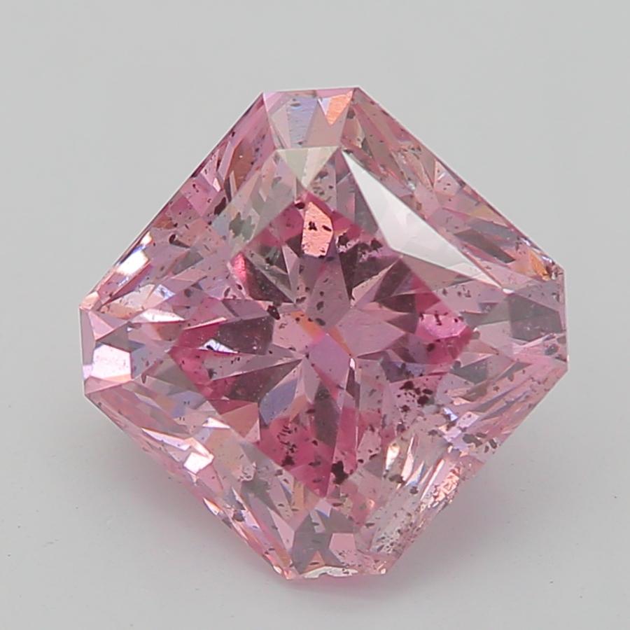Certificate: GIA 
Report Number: 2186872649
Shape And Cut: Radiant
Carat Weight: 1.33 carat
Measurements: 6.16 x 6.08 x 4.44 mm
Color Grade: Fancy Intense Pink Purple

FEATURES OF THE DIAMOND: 

This Fancy Intense Pink Purple Diamond is a rare and