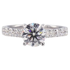 GIA Certified 1.33 Carat Diamond Emerald Platinum Engagement Ring For ...