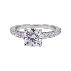 GIA Certified 1.33 Carat G VS2 Round Diamond Engagement Ring