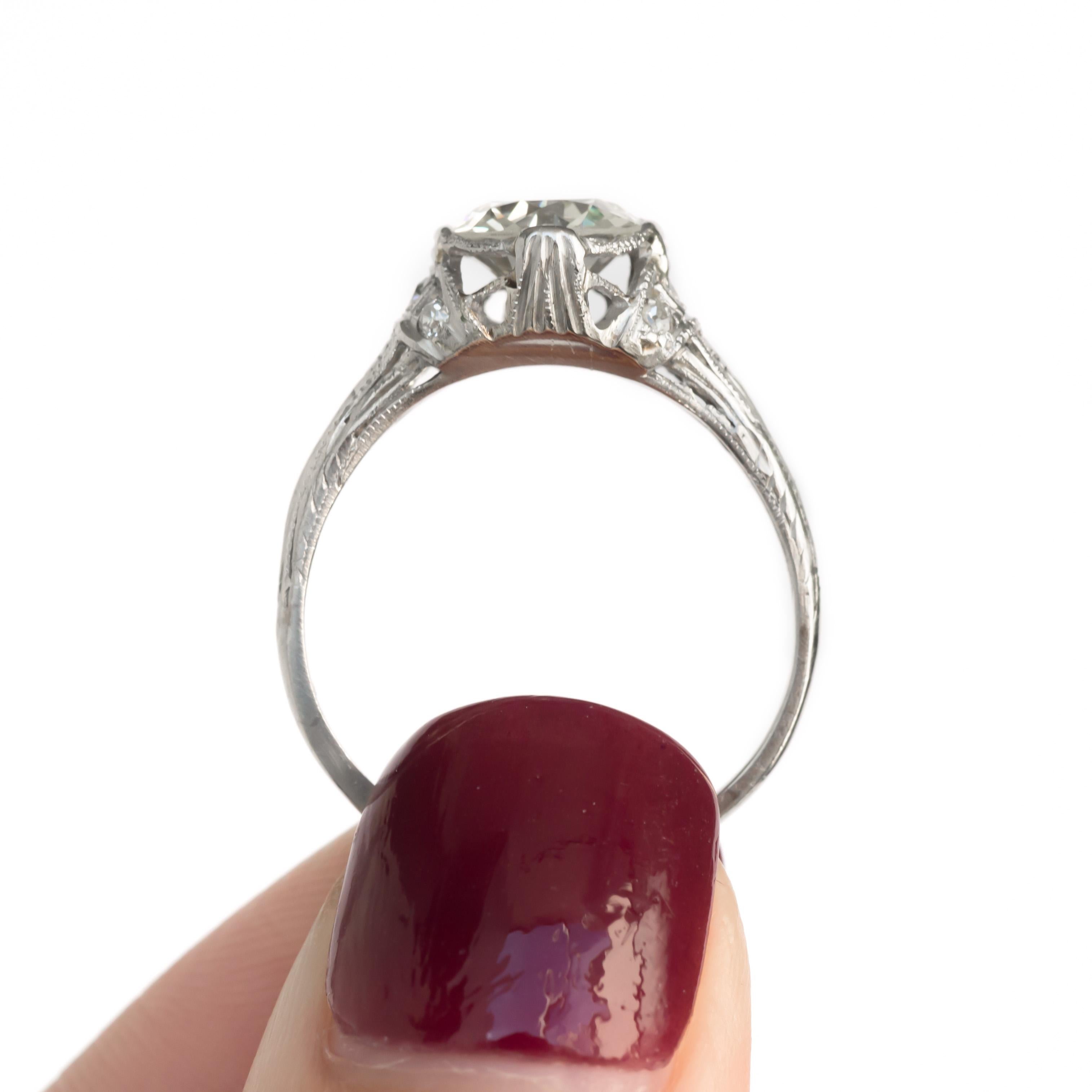 GIA Certified 1.34 Carat Diamond Platinum Engagement Ring In Good Condition For Sale In Atlanta, GA