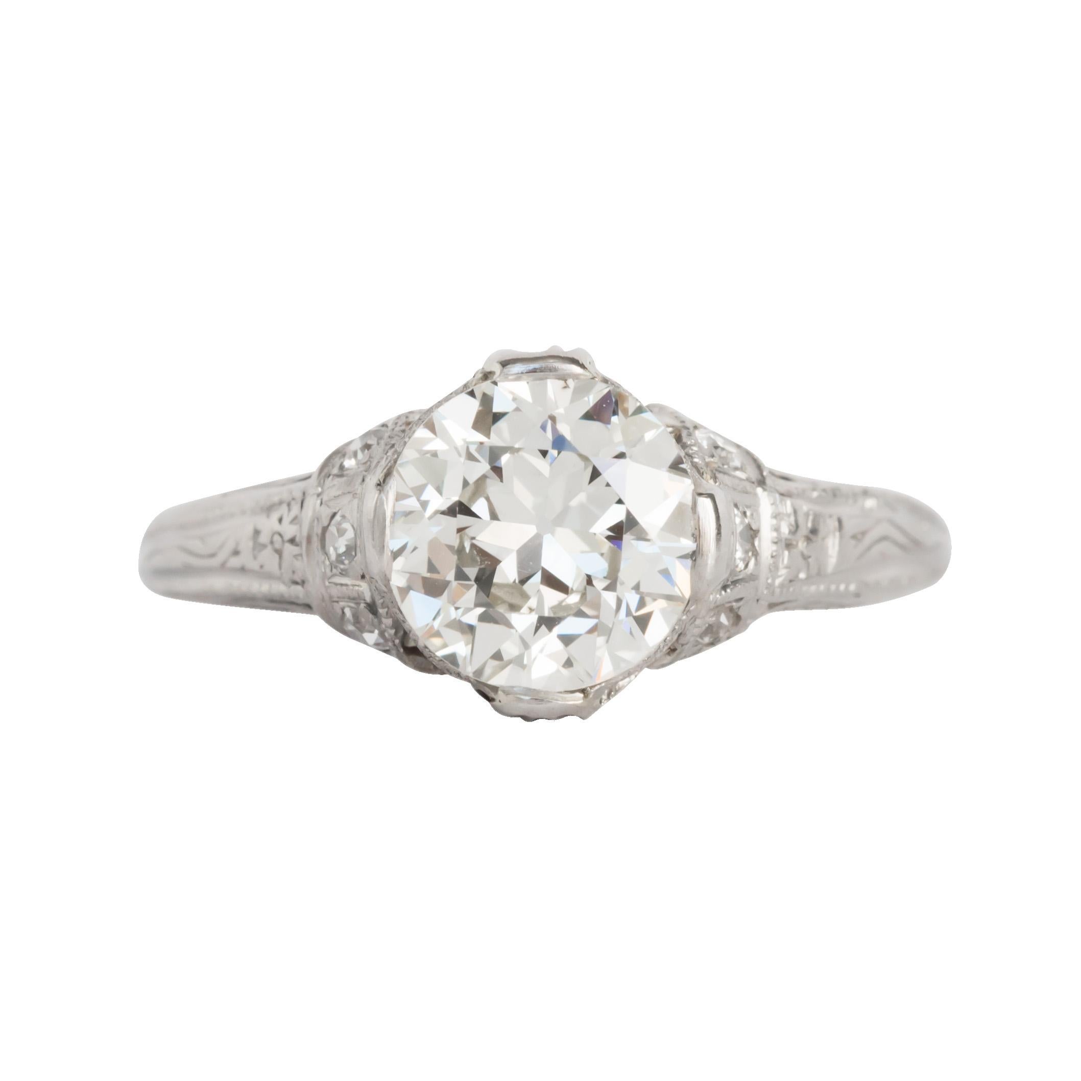 GIA Certified 1.34 Carat Diamond Platinum Engagement Ring