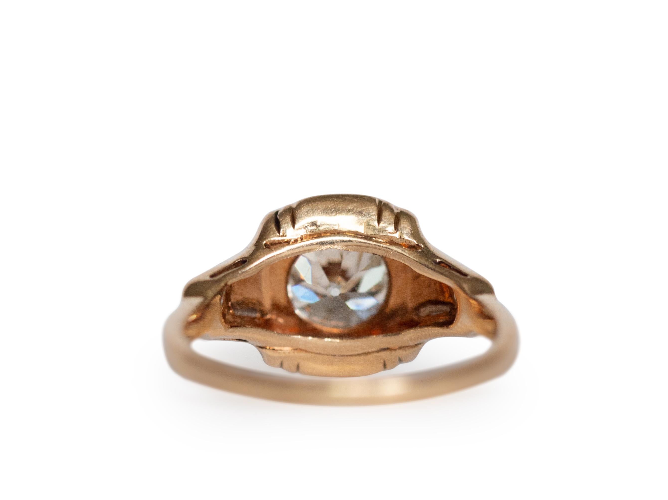 Old European Cut GIA Certified 1.34 Carat Diamond Yellow Gold and Platinum Engagement Ring