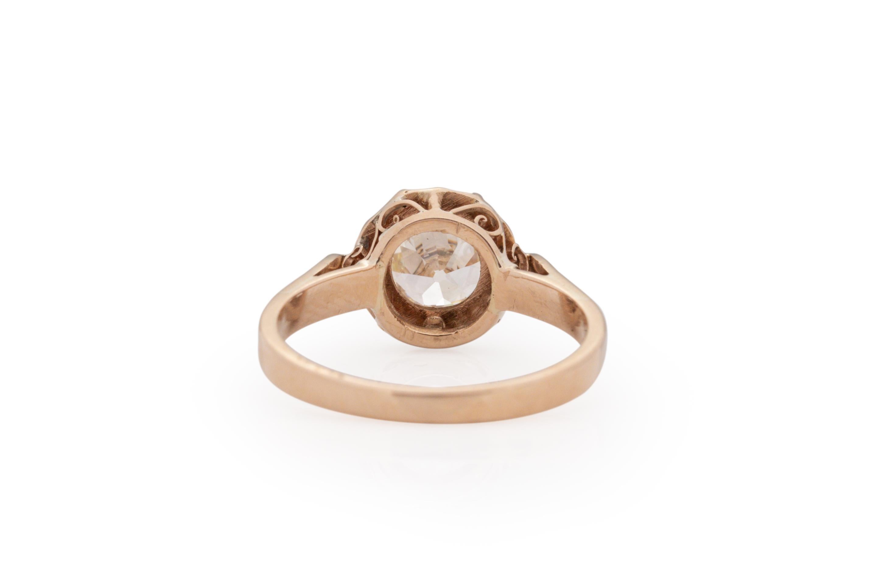 GIA Certified 1.34 Carat Edwardian Diamond 14 Karat Yellow Gold Engagement Ring In Good Condition For Sale In Hicksville, NY