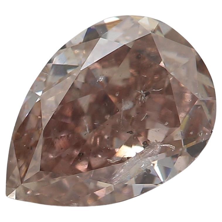 GIA Certified 1.34 Carat Fancy Pinkish Brown I1 Clarity Diamond