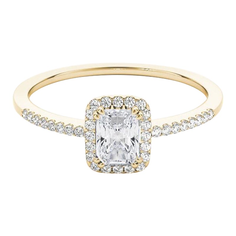 GIA Certified 1.34 Carat Radiant Halo Filigree Basket Diamond Ring