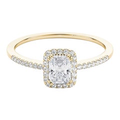 GIA Certified 1.34 Carat Radiant Halo Filigree Basket Diamond Ring
