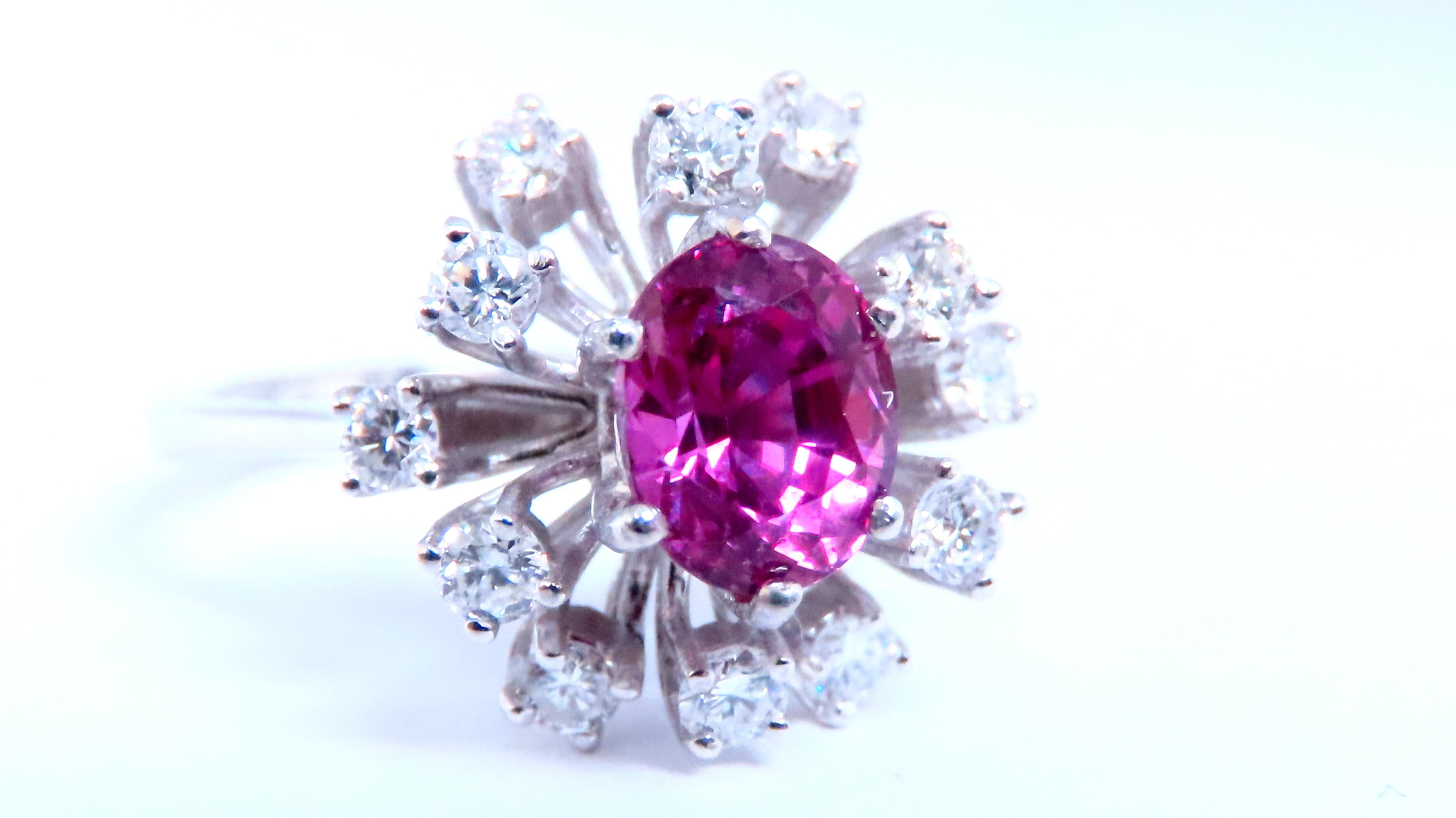 GIA Certified Natural Padparadscha Sapphire Ring

Report #5222033179

4.51ct Cushion Cut

Orangy Pink

Clean Clarity

Madagascar origin.

2ct Side natural round diamonds

G-color vs-2 clarity

18kt white gold 7.5 grams

Deck or ring 14 x