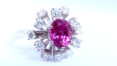 GIA Certified 1.34ct Natural Purple Pink Sapphire Ring 18Kt Gold 16520*