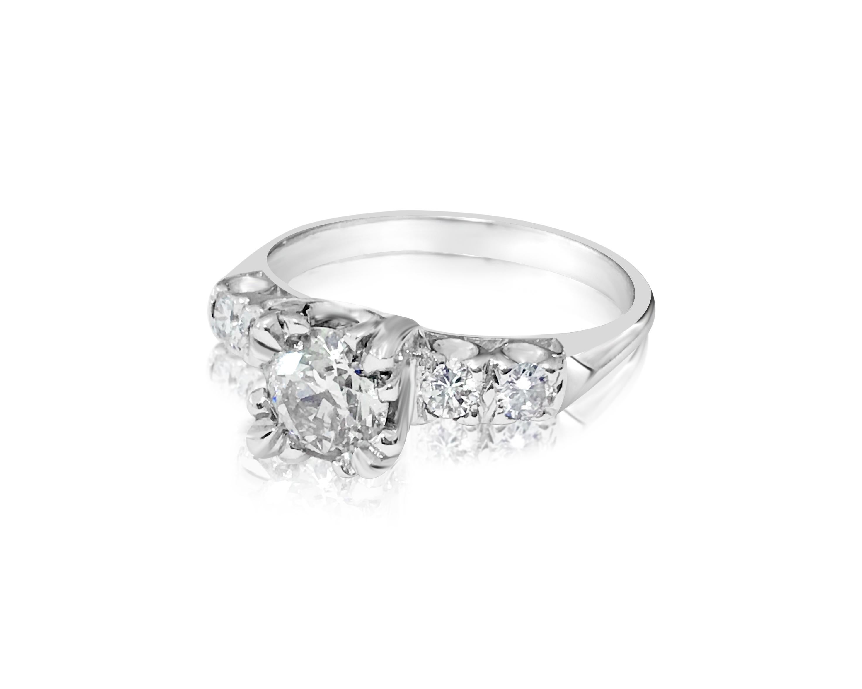 Round Cut GIA Certified 1.35 Carat Diamond Engagement Ring For Sale