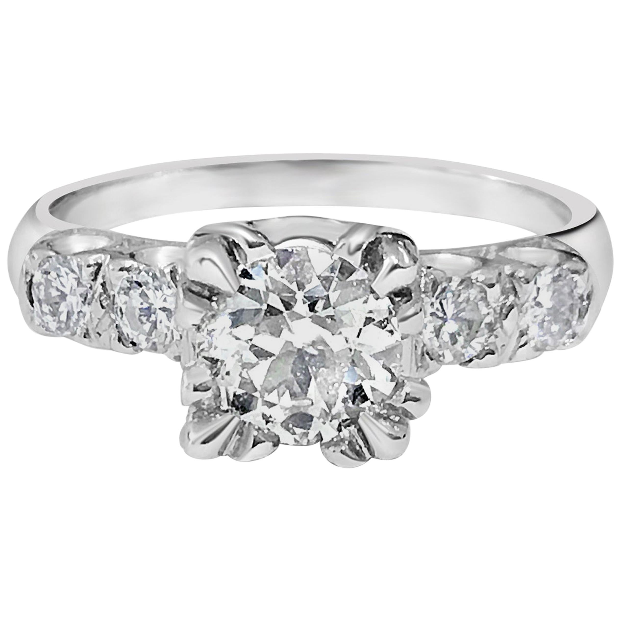 GIA Certified 1.35 Carat Diamond Engagement Ring For Sale
