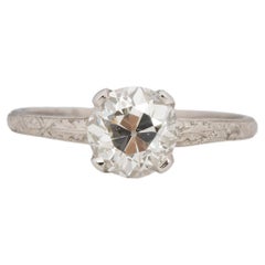 GIA Certified 1.35 Carat Diamond Platinum Engagement Ring