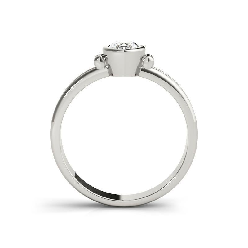 GIA Certificado 1.35 Quilates Oval Bisel Solitario Doble Banda Anillo Diamante Platino en Nuevo estado para la venta en New York, NY