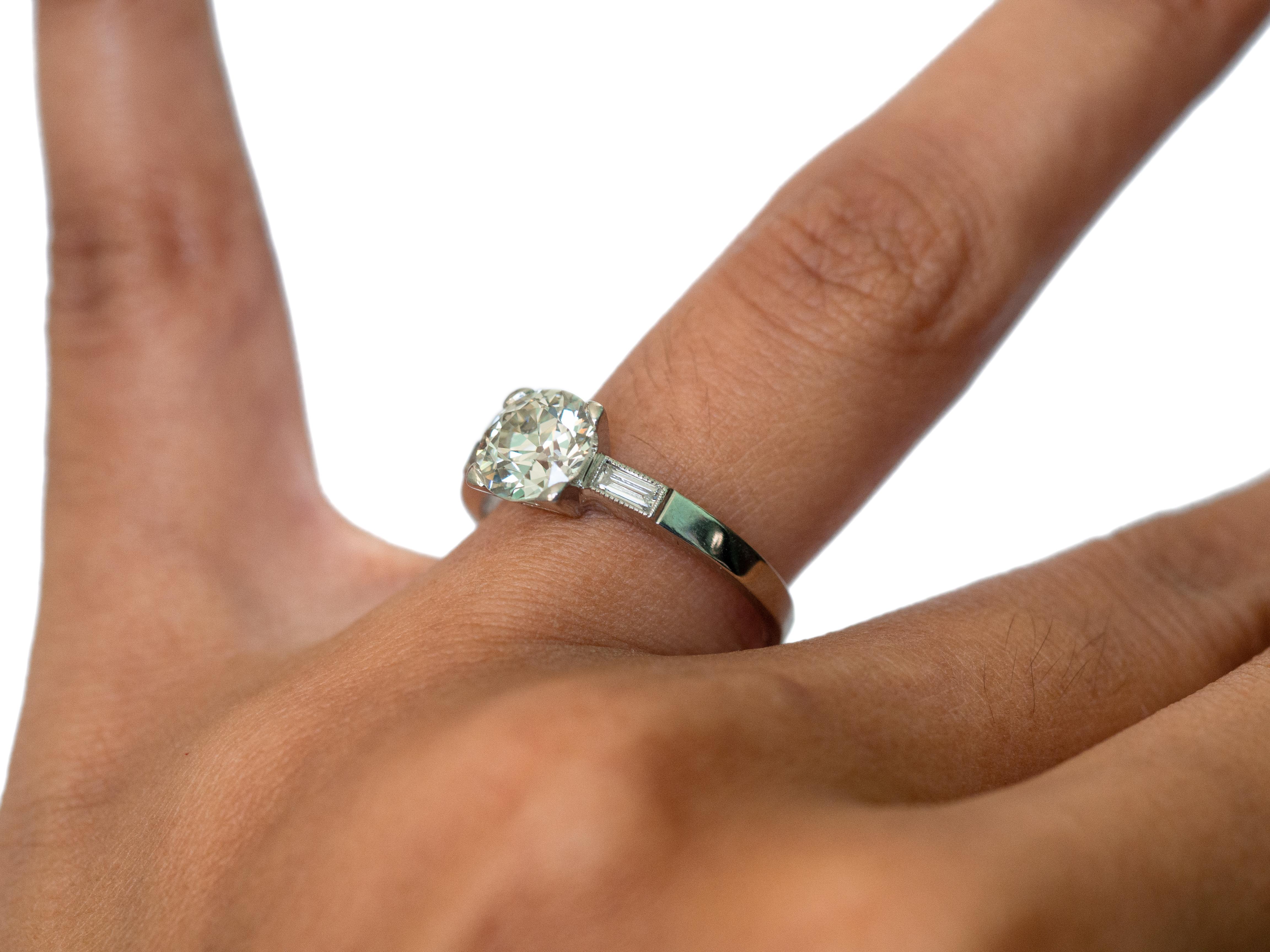 Anello di fidanzamento in platino certificato GIA da 1,35 carati in vendita 1