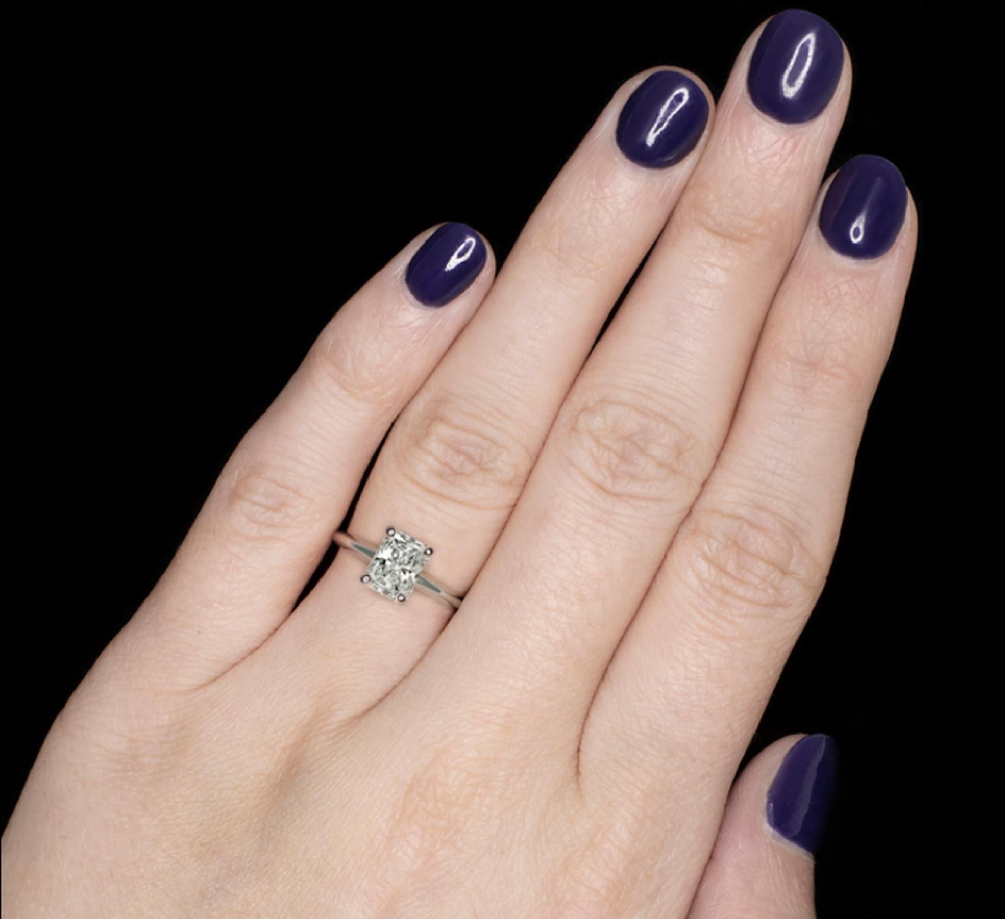 radiant cut solitaire engagement ring