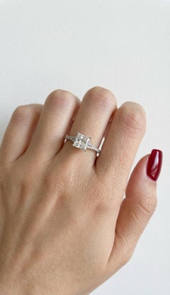 GIA Certified 1.35 Carat Simon G. Princess Cut Diamond Engagement Ring