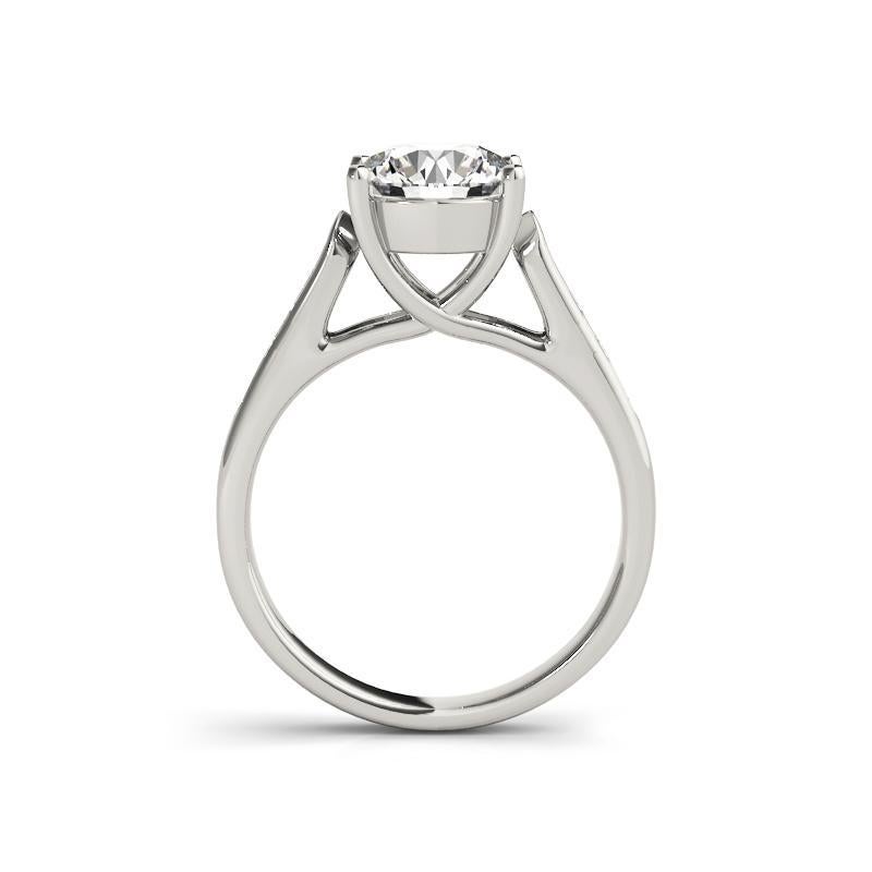 Taglio rotondo GIA Certified 1,35 Carati Trellis Round Halo Cathedral Diamond Ring in vendita