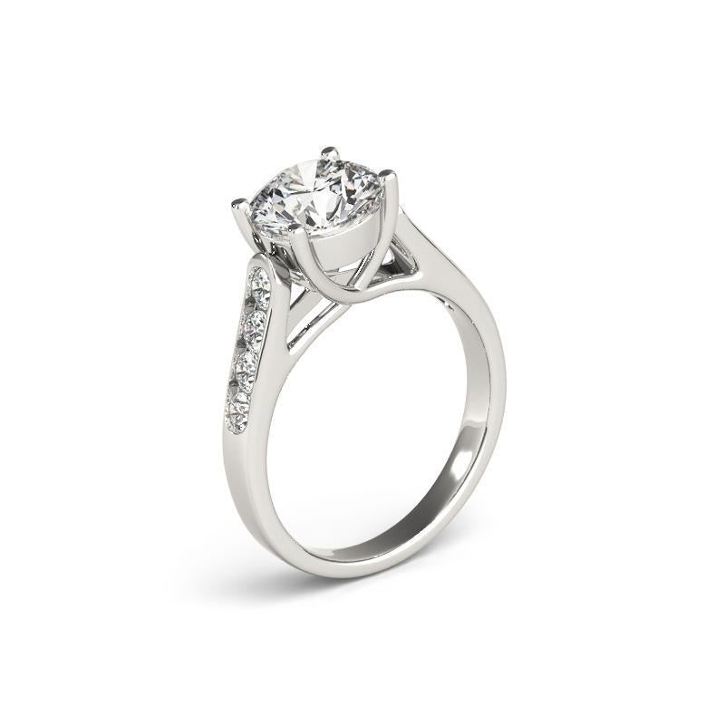 GIA Certified 1,35 Carati Trellis Round Halo Cathedral Diamond Ring In condizioni Nuovo in vendita a New York, NY