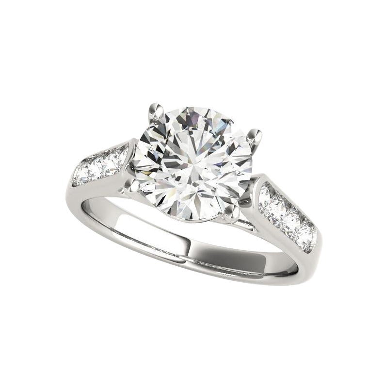 GIA Certified 1,35 Carati Trellis Round Halo Cathedral Diamond Ring