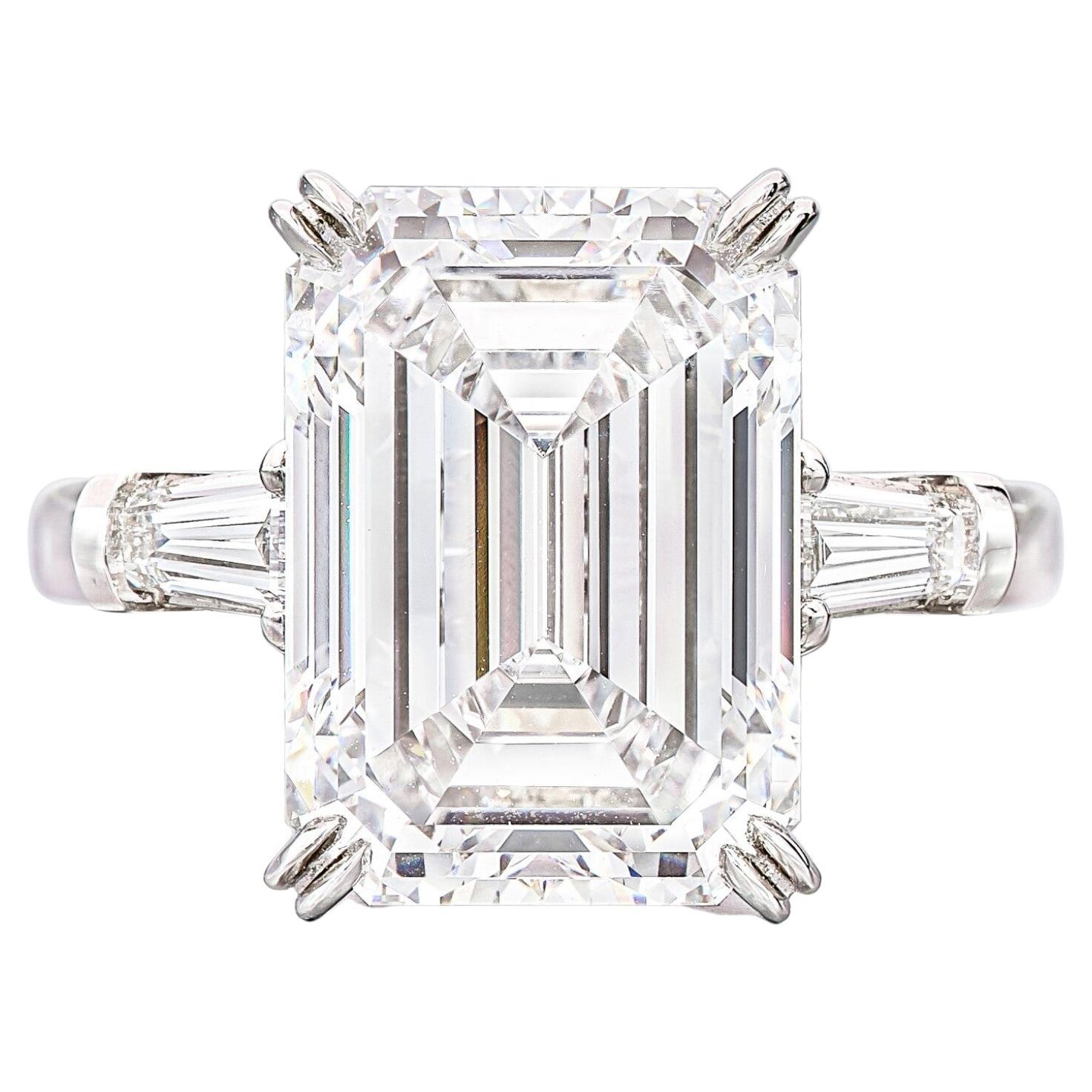 GIA Certified 13.50 Carat Excellent Cut Platinum Ring Flawless Clarity