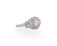 GIA-zertifizierter 1,36 Karat Art Deco Diamant Platin Verlobungsring