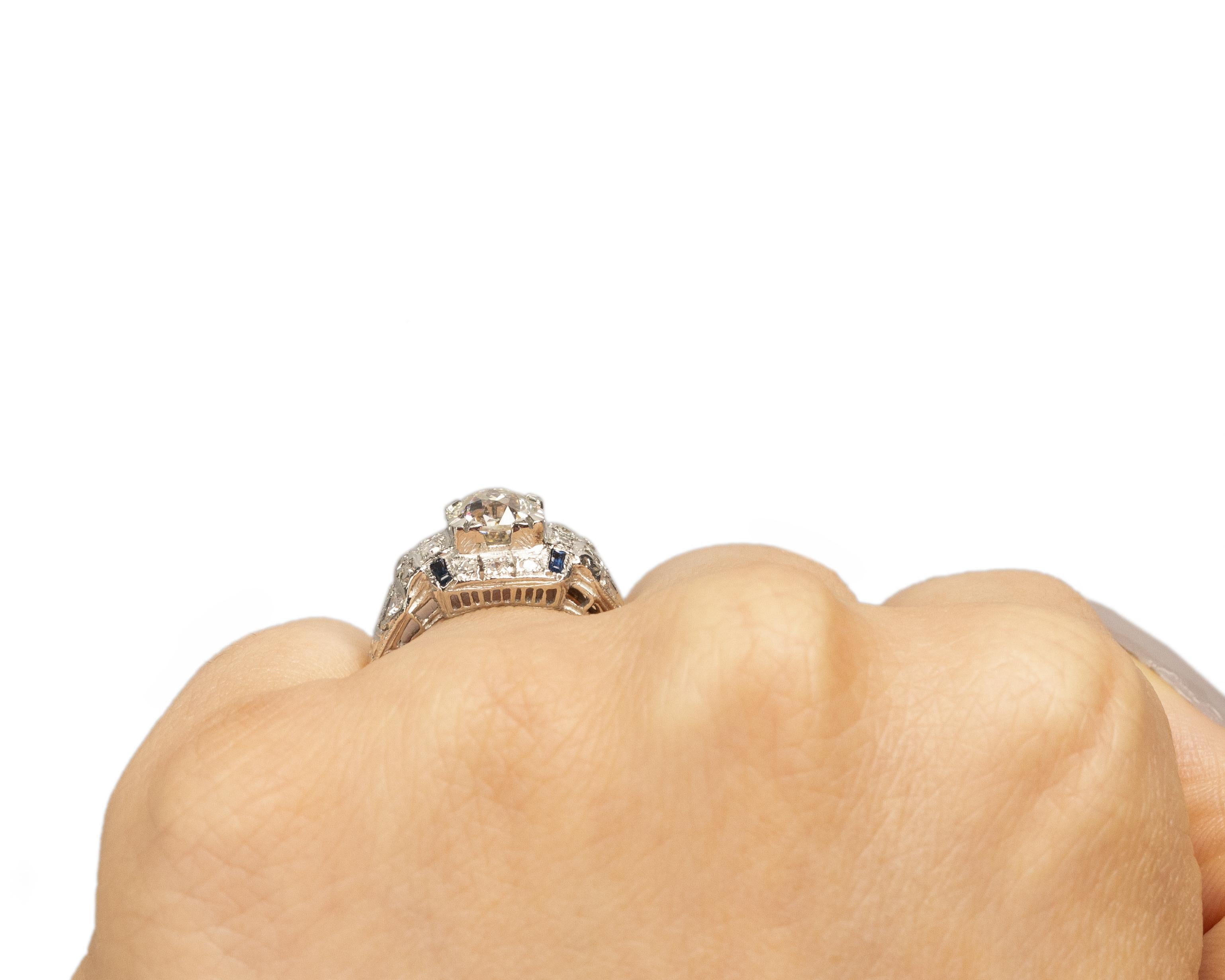 GIA Certified 1.36 Carat Art Deco Diamond Platinum Engagement Ring For Sale 2