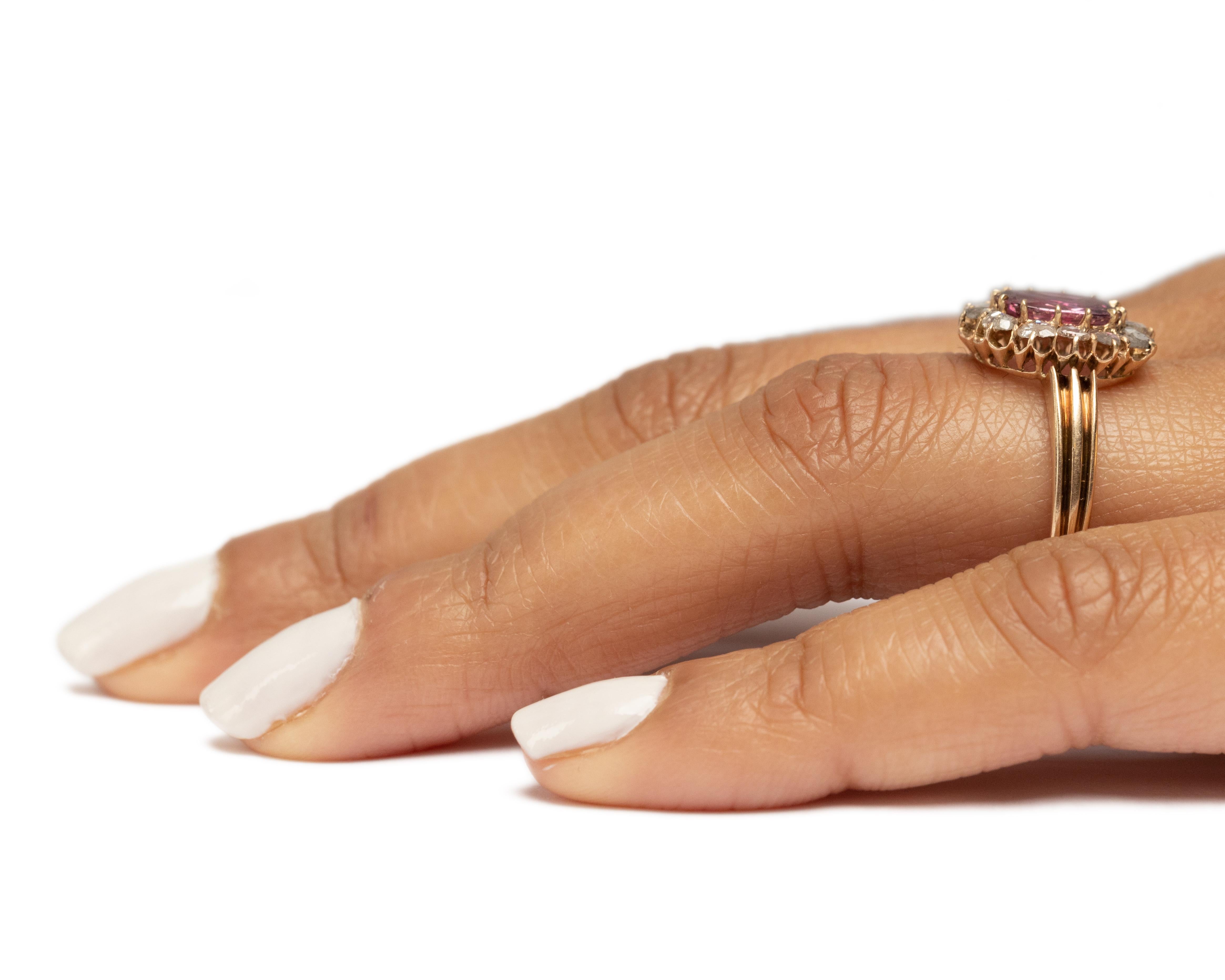 Gia Certified 1.36 Carat Edwardian Diamond 14 Karat Rose Gold Engagement Ring For Sale 2