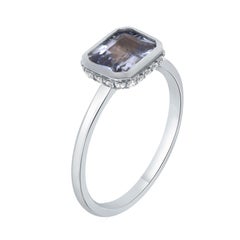 GIA Certified 1.36 Carat "Ice Blue" Sapphire 18K White Gold Diamond Ring
